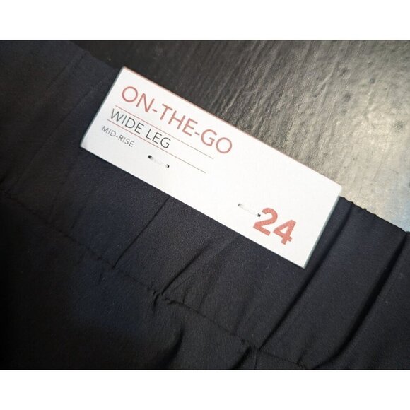 Lane Bryant Wide Leg On The Go Mid Rise Draped Trouser Pants Black Size … - Picture 9 of 12